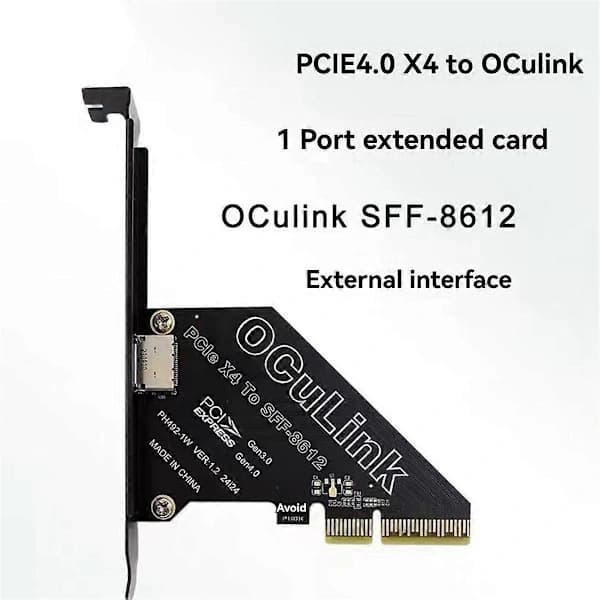PCIe 4.0 X4 til Oculink SFF8611/8612 Udvidelseskort til Win/Linux