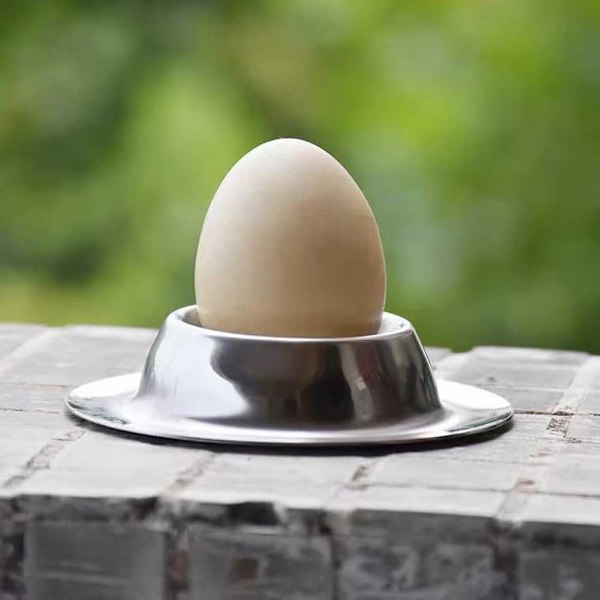 2 stk. Eggeglassholder Rustfritt Stål Eggebrett Enkelt Eggeholder Stativ Kjøkkenverktøy for Harde og Bløtkokte Egg