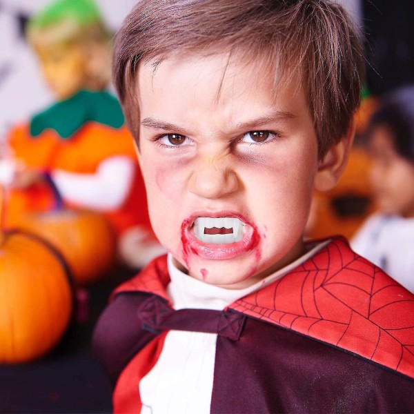 12 st Plast Vampyr tänder huggtänder Skrämmande Halloween Monster Party Finklänning