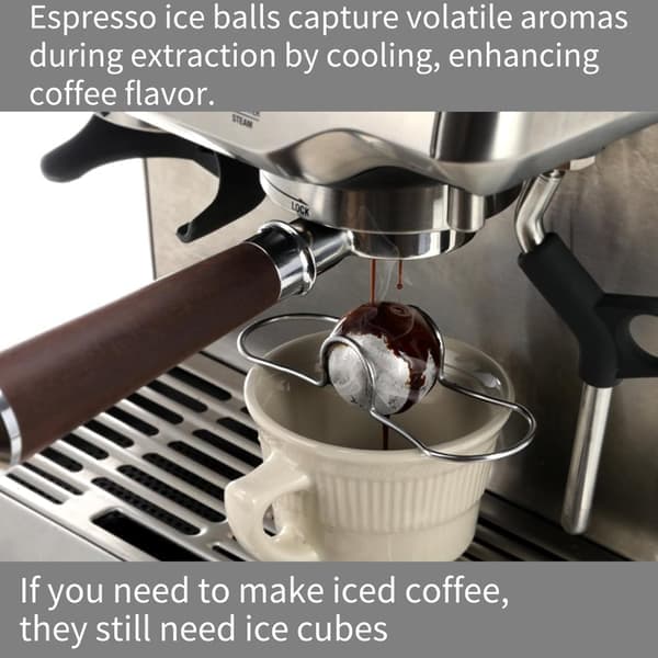 Rask iskaffebrygger - Gjenbrukbare kjølekuler for espresso - 2-delt sett i rustfritt stål