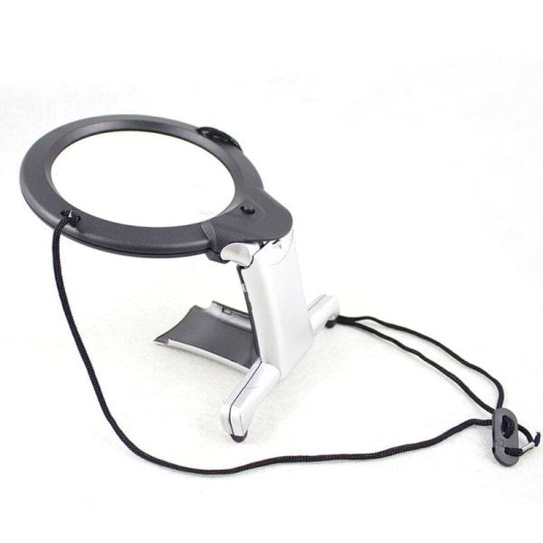 Kaula- ja pöytämallinen suurennuslasi 6x suurennus, handsfree-varsi ja pöytävalaisin LED-suurennuslasi käsitöihin, koruharrastuksiin