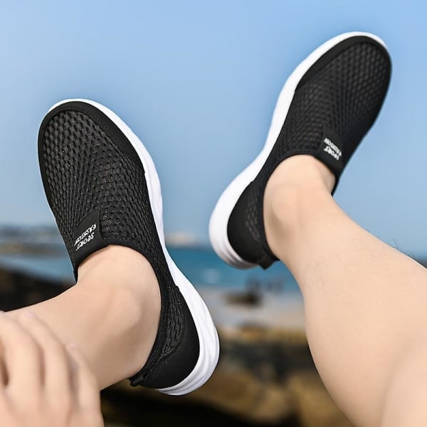 Vulkaniserede Sko Herre Sneakers Åndbare Herre Casual Skridsikre Loafers til mænd 2G2036 SortHvid 40
