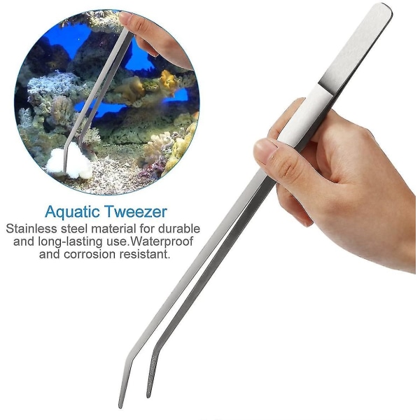 Aquarium Aquascaping Kit 5 i 1 akvariumtank i rostfritt stål Vattenväxtverktygsset Tång Sax Spatel