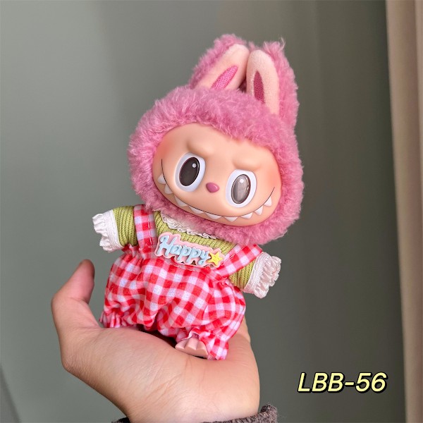 /NC/Labubu Vaatteet Mekko Labubu Merkki Asu Vaatteet 17cm Pehmolelu Pieni Tuoksu Tuuli Hihna Hame Setti Labubu Vaatteet 14