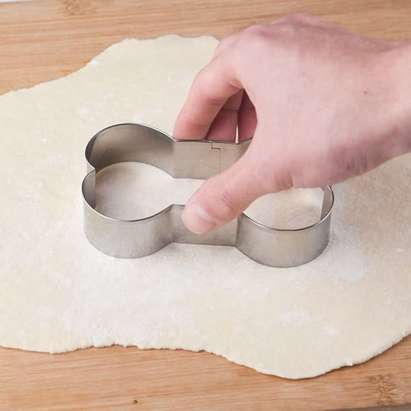 5-delt hundebensform sæt - kageform - bageform - udstikkere - kageforme - udstikker - rustfrit stål - sølv