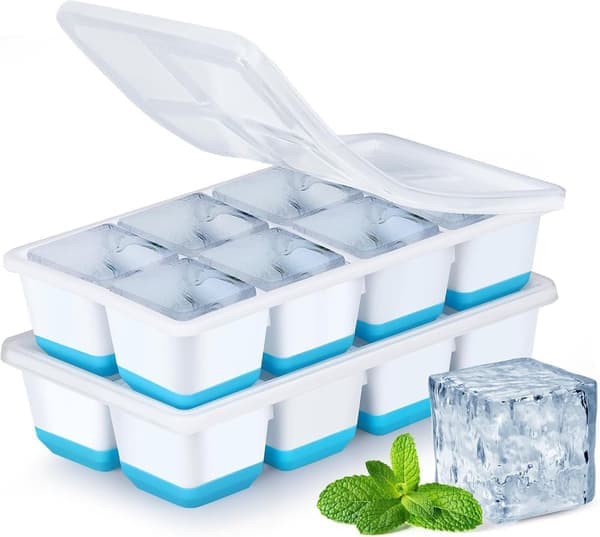 Isform med Lock - 2-pack - Silikon & BPA-fri - Stapelbar - Blå