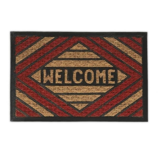 Kookoskuituinen ovimatto ”Welcome” punainen_NN