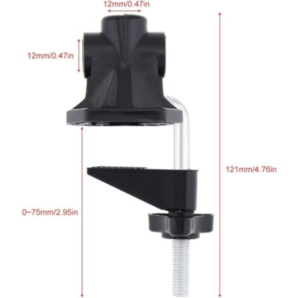 Ahlsen Universal Bordstativ Klemme, Legering Erstatningsfeste for Mikrofonstativ/Bordlampe/NC/