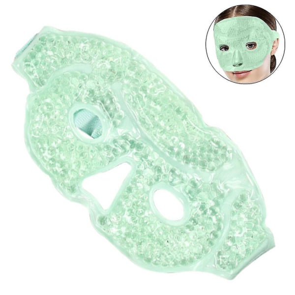 Ismask för ansikte/ögon för kvinna man, uppvärmd varmkylning Återanvändbar gelpärlor ismask med mjuk plyschbaksida, varm kall terapi Fo