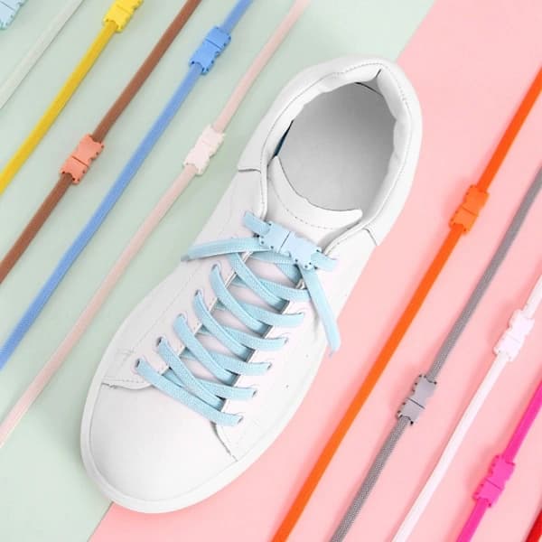 2 par No Tie Snørebånd Sneakers Snørebånd SORT sort