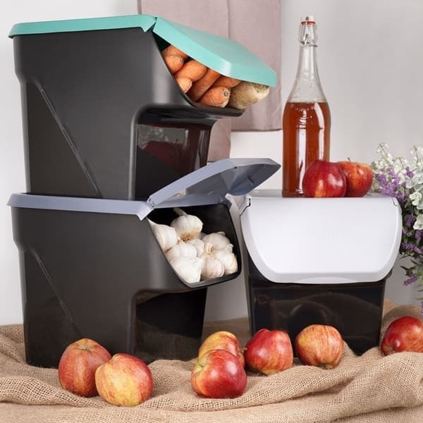 Plastbeholder med åbningsbart låg til frugt og grøntsager_NN