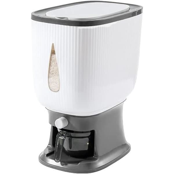 []10 kg Automatisk Risdispenser med Sköljkopp Risdispenser Risförvaring Rishink Hushållsrislåda-B