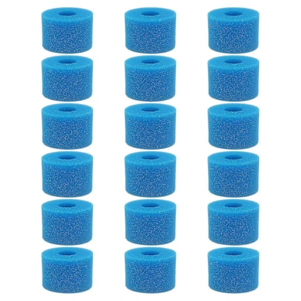 18 stk. Genanvendelige Vaskbare Skumfilterpatroner til Intex Pure Spa S1 Type