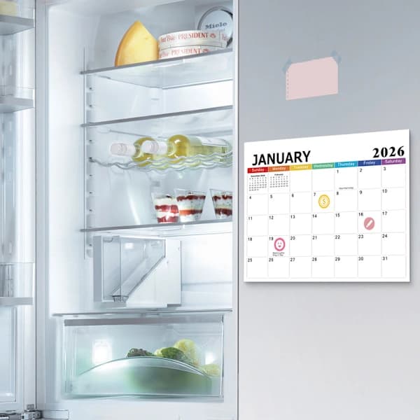 18-Month Refrigerator Calendar 2026-2027