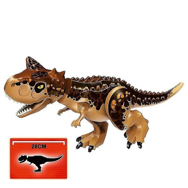 1 st Jurassic Stor Storlek Dinosaurie Byggklossar T-rex Quetzalcoatlus Baryonyx Actionfigurer Barnleksaker Gåvor-WELLNGS Carnotaurus brun/NT/