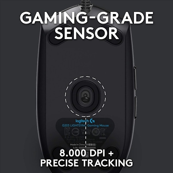 SAYTAY Trådbunden gamingmus, 8 000 DPI, regnbågsoptisk effekt LIGHTSYNC RGB, 6 programmerbara knappar, inbyggt minne_ NN