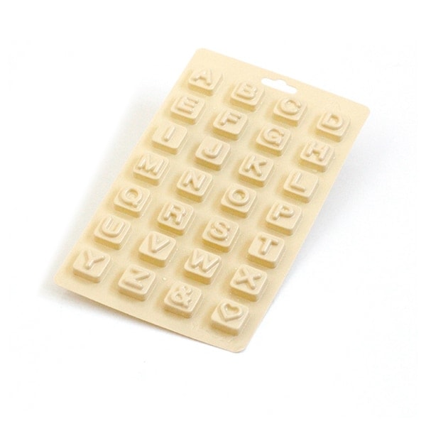 [NT] Store bogstaver Støbeform Firkantet Engelsk alfabet Stencils Epoxyharpiksform Chokoladebageplade til DIY håndværk