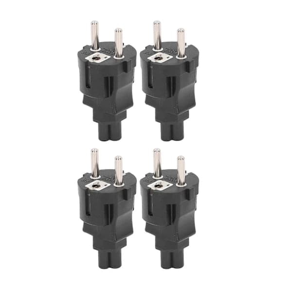 4 stk. EU 2-benet stik til IEC320 C5 strømadapter Professionel EU 2-benet stik 4,8 mm til C5 strømstikadapter til bærbar computer EU-stik 100–2...