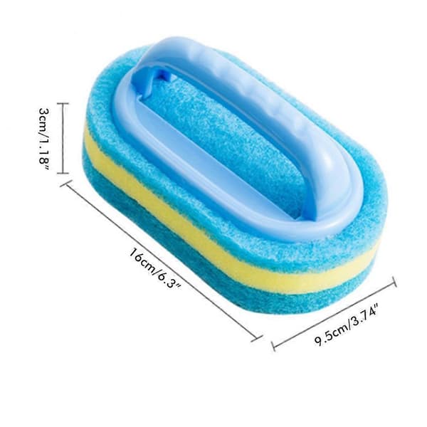 Sponge Cleaning Brush for Kitchen Bathroom Portable Sponge Brush with Plastic Handle 2pcs Multifunctional Sponge Brush
