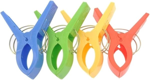 Store plastbadehåndkleklyper 4 stk 12 cm