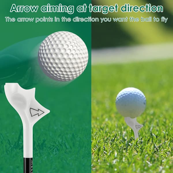 10 st golfboll tee, golf tees bambu 83mm Flightpath plastgolf tees, 10° lättvikts träningsgolf tee hållare/NT/