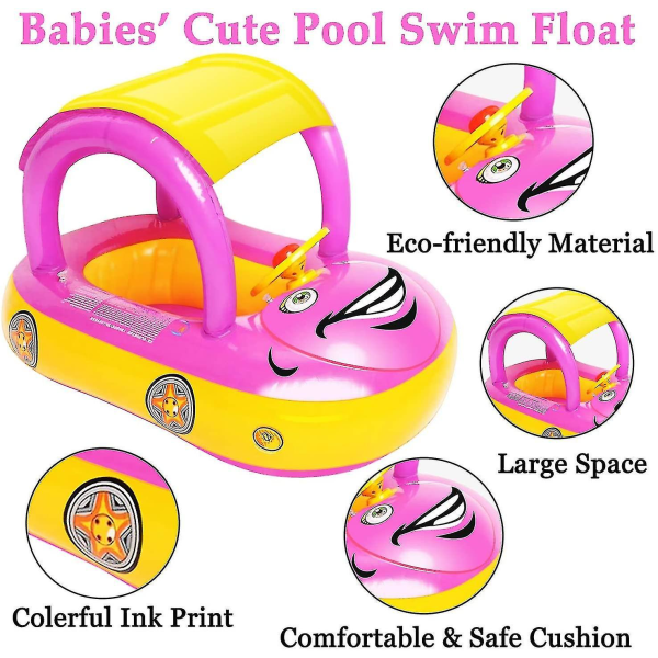 Baby Uppblåsbar Pool Float Med Baldakin