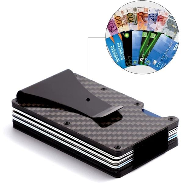 NN-Korthållare i kolfiber med RFID-blockering Svart - Julklapp One size