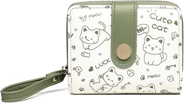 Mode Barn Plånbok Tryck Kawaii Katt Plånböcker med Ytterficka med Dragkedja