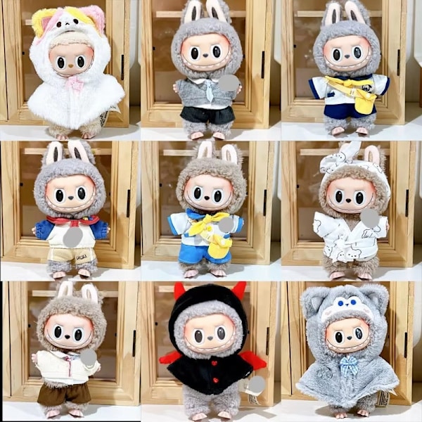 /NC/nya Labubu Kläder Lyx 17cm Designers Bubble Mart Labubu Vinyl Docka Tillbehör Kostym Dockkläder #8