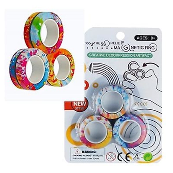 Magnetiska ringar AntiStress Fidget Toy Magisk RingTool Armband Magnetiska ringar Finger Spinner RingTool/NT/