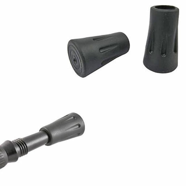 /Hc/4-pak - Gummifødder til vandrestave 11mm / Vandrestave Sort