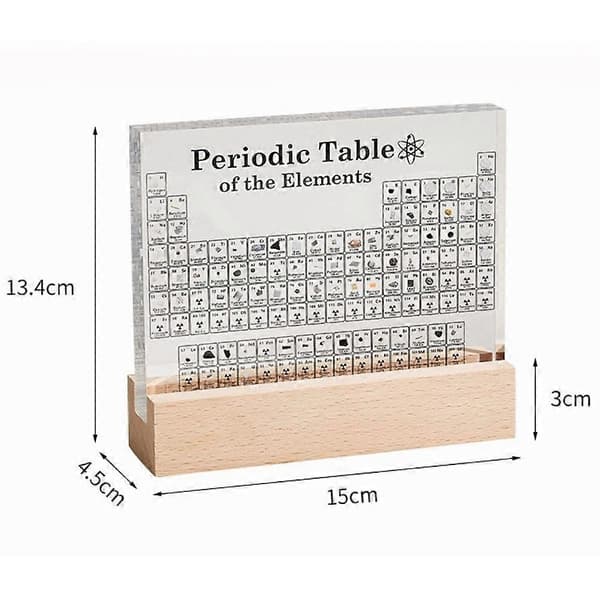 Periodisk tabell med 83 ekte elementer, USB-lysbase, vitenskapsgave til klasserommet