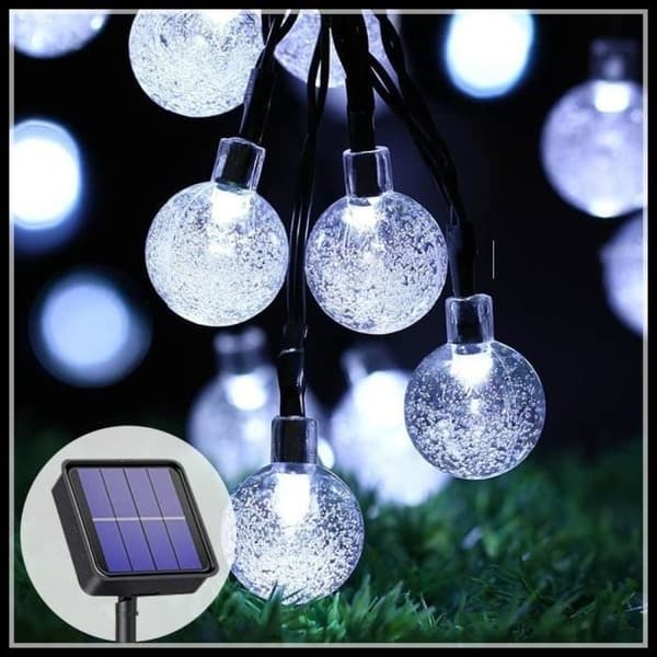 {NT}6,5M 30 LED vedenpitävät aurinkovalosarjat, 8 tilaa ulkona aurinkovalot puutarhaan, patiolle, juhliin (valkoinen)
