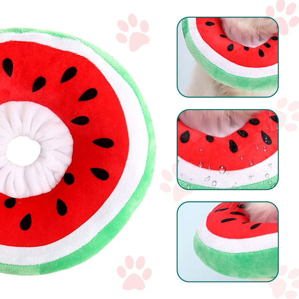 Justerbar Kravekegle til Killinger - Bedårende Kattegenoptræningskrave, Elizabethanske Kraver til Killingehvalpe Efter Operation/NC/ Watermelon Large (fits 3-6.5kg)
