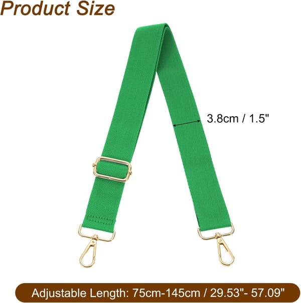 Justerbar bred handväskrem ersättningsaxelrem för handväskor och väskor, grön 3,8 cm - Green