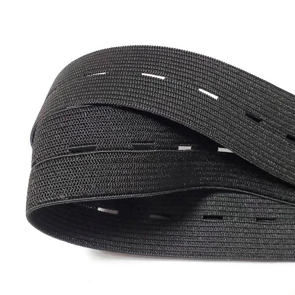 Elastic Buttonhole Tape, Practical and Versatile Black Elastic Band, Width: 2 cm Width: 2cm