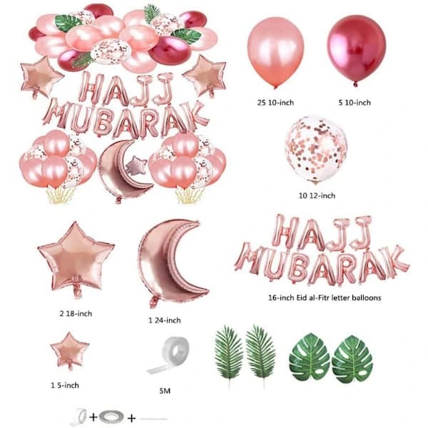 Eid Mubarak -ilmapallot ja tarvikkeet Banneri