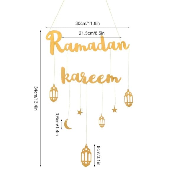 Eid Mubarak Ramadan Kareem Dekorasjon Måne og Stjerne