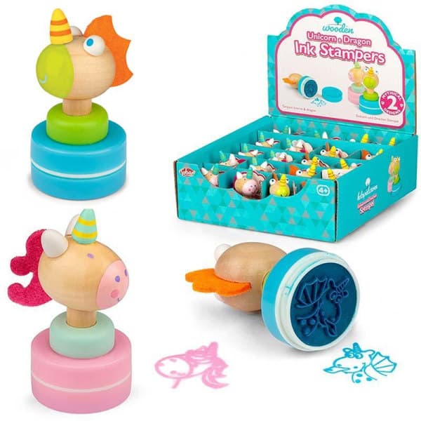 /Hc/2 stk. Mini Stempel til Børn - Tegn & Mal multifarve