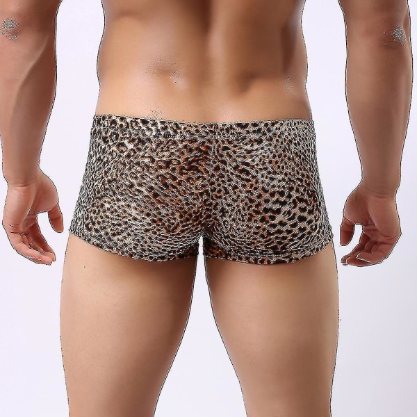 Leopardtryck för män Svettabsorberande underkläder med låg midja XL