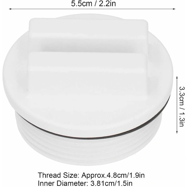 Pool Vinterplugger, 1 1/2 \" Poolreturplugg Gjenget Poolslangeplugger med O-ring for Pooler og Spa