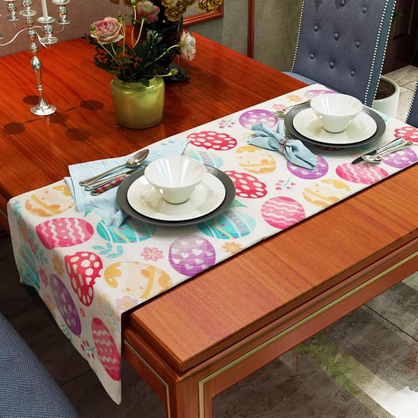 Easter Egg Table Runner, Easter Decoration, Easter Tablecloth, 72 Inches Long, Cute Spring Holiday Kitchen Farmhouse Style Table Runner