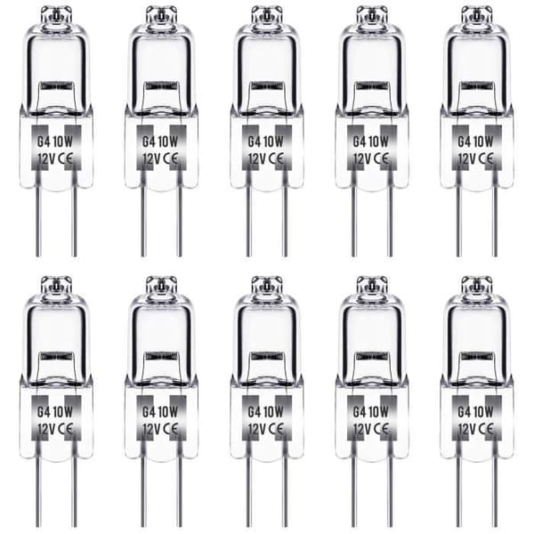 G4 halogenlampor, 12V 10W halogenstiftlampa, 3000K varmvit, 350LM, dimbar, 10 st._NN