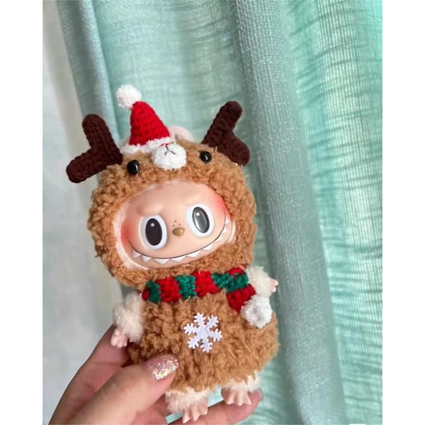 /NC/Kun Tøj 17cm Labubu Dukke Håndlavet Dekoration Klud Sweater Legetøj Klud Farverigt Sæt Labubu Tegneserie Kjole 17cm 23