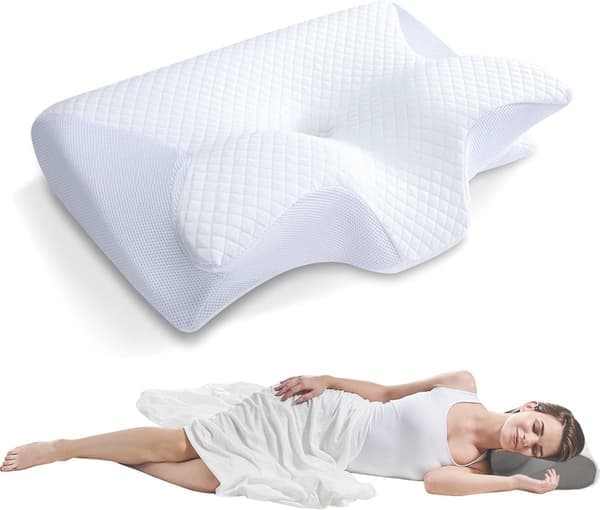 Pillow - Sleep Pillow for Neck Relief, for All Sleeping Positions (White)