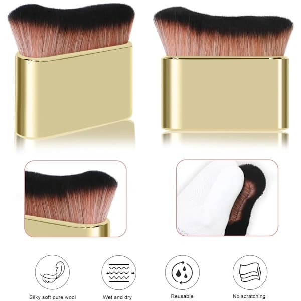 Foundation Makeup Brush - Bærbar Makeupbørste (Guld)