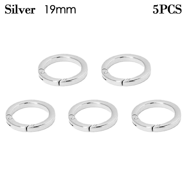 5 st Fjäderring Spännen Karbinhakar Väskor Handväskor SILVER 19MM Silver 19mm
