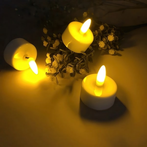 Rechargeable Tealights – LED Lights with Control & Timer 280 6-Pack