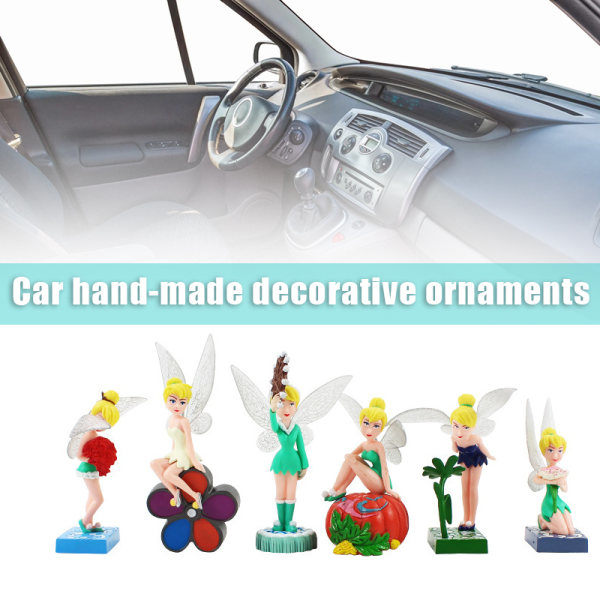 [NT] Ihastuttavat Kukkakeiju Figuriinit Mikro Maisemakoristelu Mini Auto Sisustus Kakku Työpöydän Koriste 6 Kappaleen Set