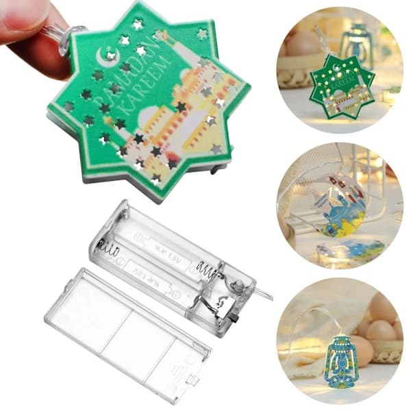 10LED Ramadan Dekor LED Lyslenke EID Mubarak Lykt